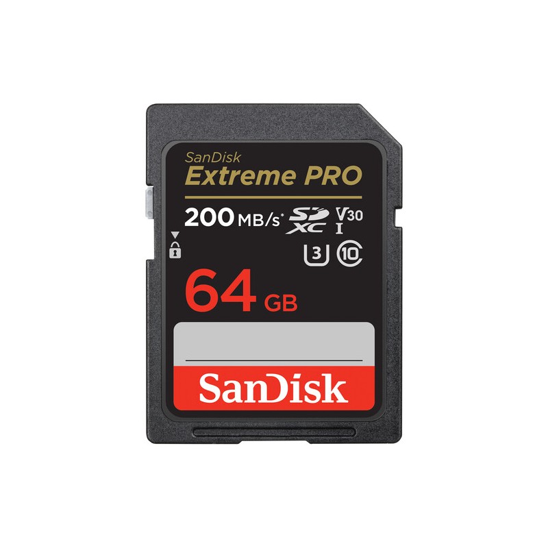 SanDisk SDHC 64GB Extreme Pro 200MB/s UHS-I Class10 U3 V30